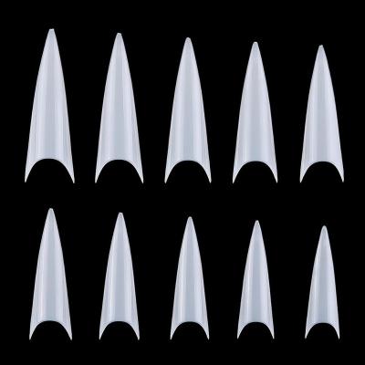 China 100pcs/box Design Artificial Pointed French Acrylic False Nail Tips Stiletto for sale