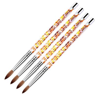 China 1pcs Kolinsky Sand Acrylic Nail Art Brush Carving Pen Brush Nail Art DIY Powder Liquid Nail Drawing Glitter Liquid Handle for sale