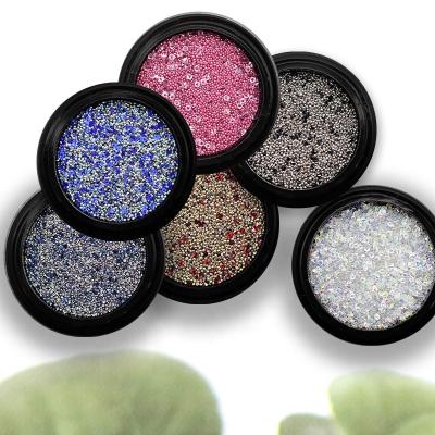 China 1 Box Mini Caviar Beads Crystal Tiny Rhinestone Micro Glass Bead For DIY Colorful 3D Glitter Nail Art Decorations YND251 for sale