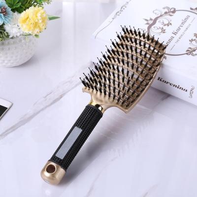 China Salon Professional Women Hair Scalp Comb Anti-static Straight Curly Hair Styling Brush Salon Scalp Massage Comb With Bristle for sale