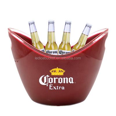 China Hot Viable Custom Multiple Color Champagne Wine Wine Beer Plastic Acrylic Drink Led Ice Bucket Beer Bucket For Night Club Party for sale