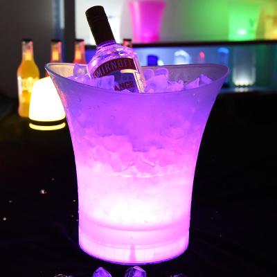 China Best viable plastic china factory cheap club sparklers for beer bottle 5l ps clear led light ice bucket for sale