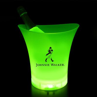 China Sustainable Custom Plastic Led Beer Drink Light Up Ice Bucket For Bar for sale