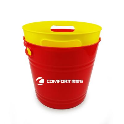 China Best Viable Customized Branded Logo On Clear Plastic For Beer Bottle Bar Ice Bucket for sale