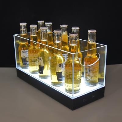 China Best New Cheaper Style Customized 12liter Square Vodka Bottle Viable Led Lightweight Ice Bucket for sale