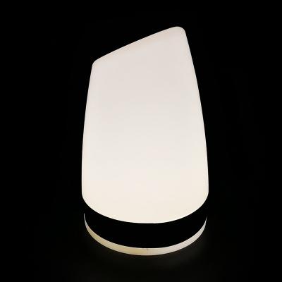 China Branded Logo Modern Round Shape Painted Bar Battery Operated Rechargeable Led Table Lamp for sale