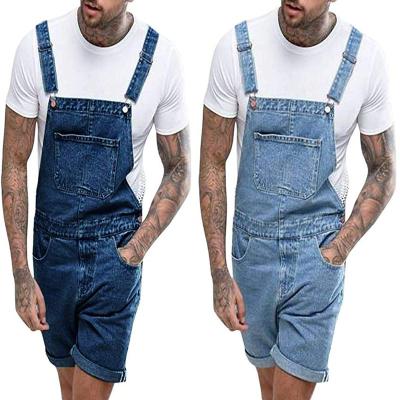 China Anti-wrinkle men's straight-tube retro denim hole shorts united tooling straps men for sale