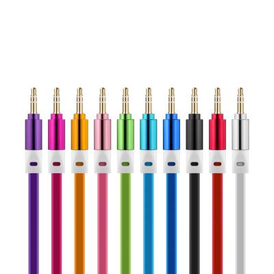 China AUX cable. 1M Flat 3.5mm Colorful Stereo Audio Video Speaker Connector For Car Speaker for sale