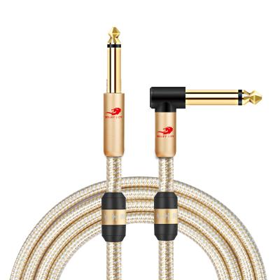 China Lover's Right Angle High Quality Ts Guitar Leads Wire Effect Mono Bass Guitar Pedal Cable 6.35Mm Cable for sale