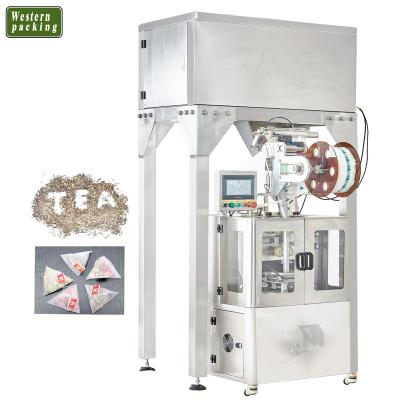 China Automatic Beverage Triangle Packaging Machine Netting Cloth Corn Fiber Tea Coffee Triangle Bag Ultrasonic Nylon Filling Machine for sale