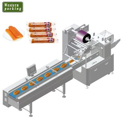 China Horizontal Food Packaging Flow Package Bread Packing Machine for sale