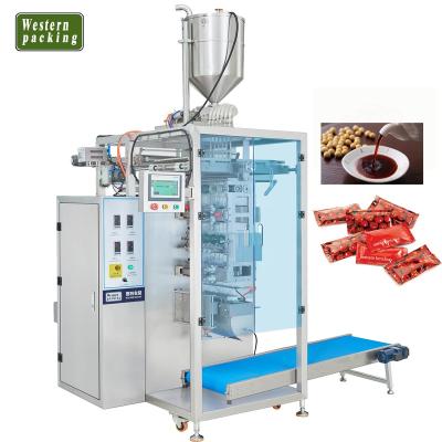 China Automatic Food Liquid Ketchup Paste Shampoo Fruit Juice Water Tomato Sauce Sachet Packing Machine for sale