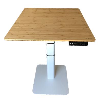 China Home Hotel Hotel Column One Leg Tea Coffee Table Simple Height Adjustable Sit Or Stand Desk For Laptop for sale