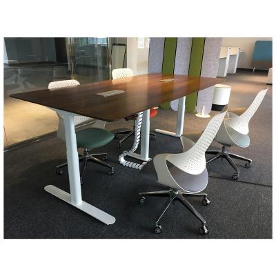 China Mordern I Shaped 3 Legged Electric Adjustable Rests For Standing Conference Table for sale