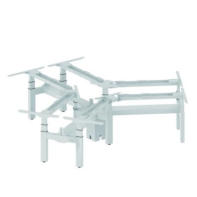 China Three people against pollution using the electric height adjustable lifting desk for sale