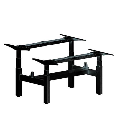 China Color Pollution Black Electric Height Adjustable Two Person Lift Desk for sale