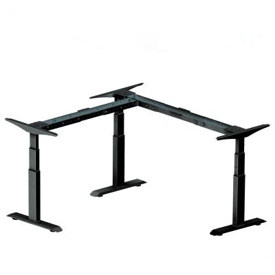 China High Quality Commercial Furniture L Shape Table Height Adjustable Mechanisms Auto Stand Up Workstations Desk for sale