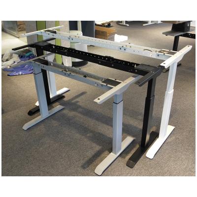 China Adjustable Electric Motor Height Double Table Lifting (Height) Adjustable Column Sit Stand Up Desk Frame for sale