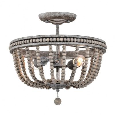 China Popular factory wholesale hanging in Europe medieval luxury wooden bead ceiling lamp with best price for sale