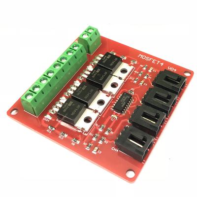 China Factory direct supply professional made four channel MOSFET button module development board of 4 routes four channel MOSFET transistor IRF540 button of 4 routes for sale