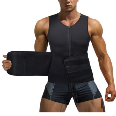 China Anti-pilling Men's Neoprene Body Sweat Belt Men's Sportswear T-shirt Fitness Yoga Suit Sweat Waist Vest Running Waist Vest for sale