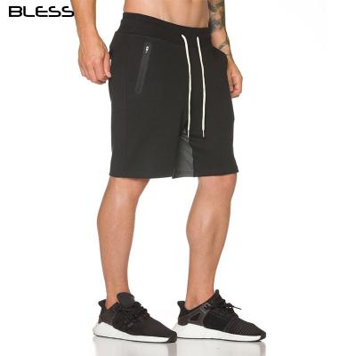 China Sustainable Wholesale Fitness Fashion Custom Mens GYM XXXL White Sweat Shorts With Zipper for sale