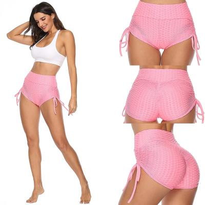 China Anti-Wrinkle Bless Women's High Waist Yoga Pants Bulge Hip Gym Workout Summer Sports Yoga Lifting Quick Dry Shorts for sale