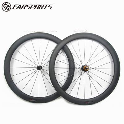 China Road Bikes Carbon Fiber Carbon Bicycle Tubular Bike Wheel 23mm Wide Deep Lightweight Wheels 30mm With Internal Carbon-Ti Hub Nipple Light for sale