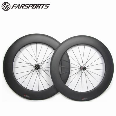 China Road Bikes High Performance Carbon Anvil Wheels 88mm, Cheap Carbon Bicycle Wheels 700C Bike, 88mm x 25mm Road Race 20H/24H for sale