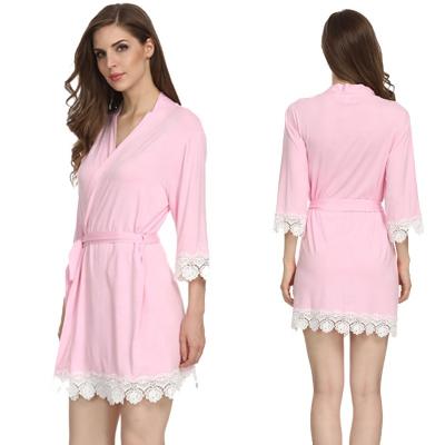 China Wholesale High Quality Breathable Women's Simply Color Comfortable Modal Bathrobe Women Modal Long Robes for sale