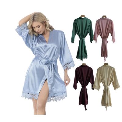 China High quality sexy satin QUICK DRY silk long robes for women and kids for sale