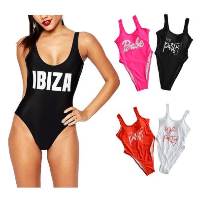 China LOGO Team Bride Party Print One Piece Swimsuit Anti-UV Swimwear for sale