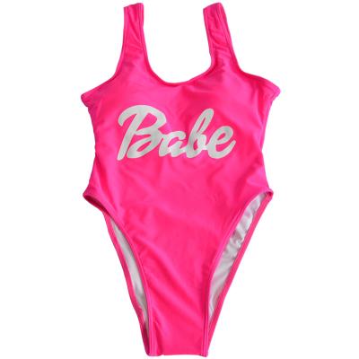 China Custom Made Sexy Blank Classic Multiple LOGO Anti UV Colors Backless Swimwear Women One Piece Swimsuit for sale