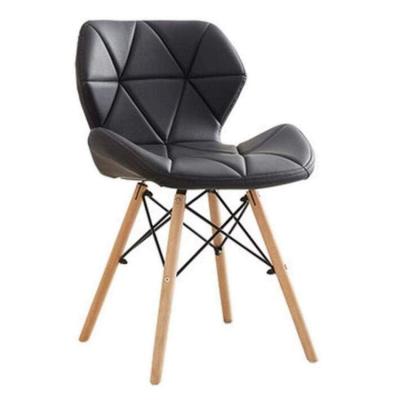 China Modern Upholstered Faux Leather Seat , Beech Wood Chairs Leg Dining Chairs for sale