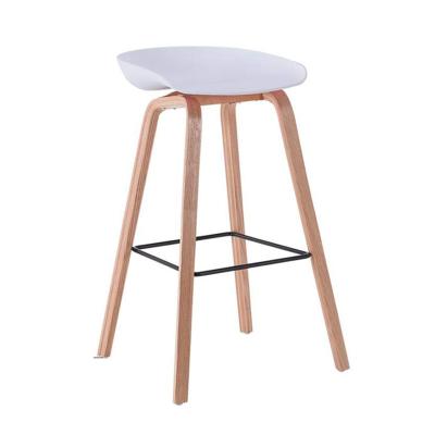 China Contemporary Modern Counter Height White Plastic Bar Stool With Footrest for sale