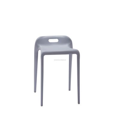 China Cheap Factory Price Small PP Gray Stackable Restaurant Cafe Waiting Dining Stool Chair for sale