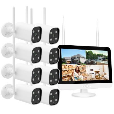 China JCVISION 4CH Wireless Built-in Siren Kit With 8 Pcs 3 Megapixel Cameras Support Human Detection With 12