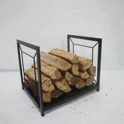 China Outdoor Log Rack Fireplace Folding Stacker Patio Deck Metal Lighting Logs Storage Rack Steel Tubular Wood Stack Racks 80*35*100cm for sale