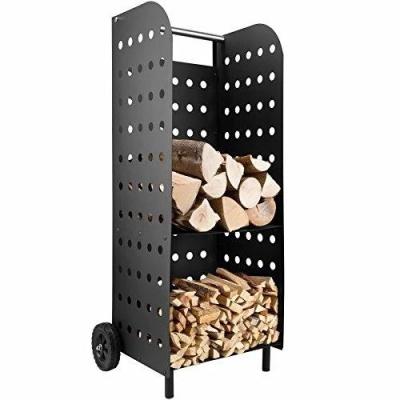 China Easy Collected Firewood Log Cart Carrier With COMBINED Heavy Duty Waterproof Cover, Outdoor Wood Shelving Engine for sale