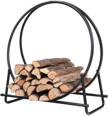 China Metal Firewood Rack Holder Firewood Log Storage Rack with Ignition Rack for Indoor Fireplace Patio Outdoor Fire Pit Stove for sale