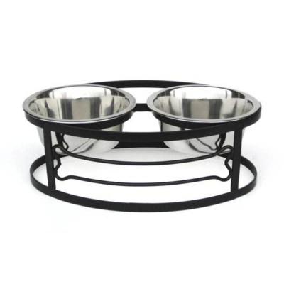 China Large Stocked Stainless Steel Pet Bowls for Food and Water Bowl with Lightweight Metal Stand for Dogs and Cats in Customized Size and Color for sale