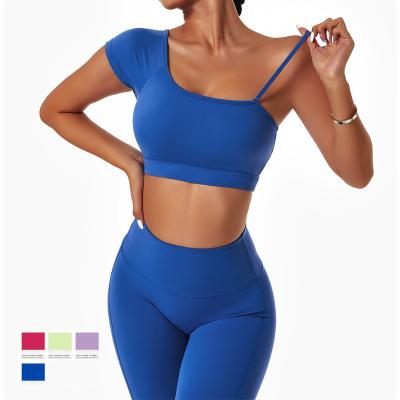 China Breathable Custom Seamless Yoga Set Wholesale Long Sleeve Crop Top Shade Athletic Wear High Waist Gym Fitness Sets for sale