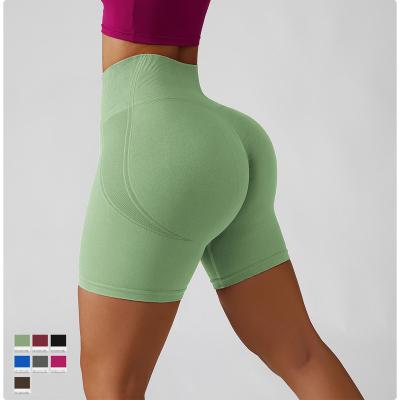 China Breathable Sports Shorts Women Seamless High Waist Hip Lift Yoga Shorts Crac! crack! Fitness Gym Workout Shorts Butt Lifting Gaiters Short for sale