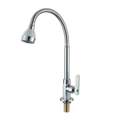 China Thermostatic Faucets Factory Produces Zinc Body With Sprayer Sink Faucet, Deck Installed Single Hole Zinc Handle Flexible Kitchen Faucet for sale