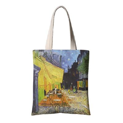 China 100% promotional 100% custom print canvas handle cotton canvas tote bag eco-friendly bag wholesales for sale