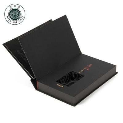 China Wholesale Luxury Black Packaging Handmade Boxes Boutique Package Boxes Shaped Like Books Black Tea Box for sale