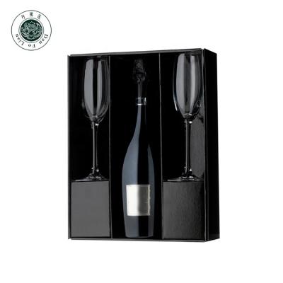 China Custom individual glass luxury paper gift boxes flute cardboard wine boxes glass recyclable boxes for champagne wine glasses for sale