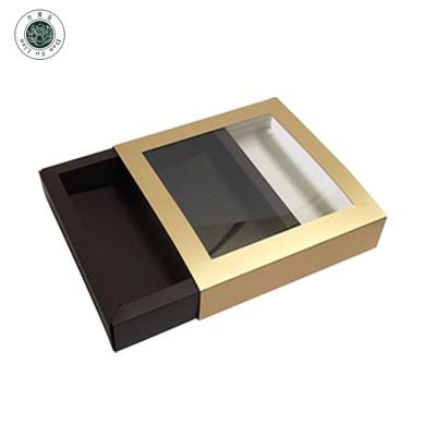 China Craft Handmade Cardboard Food Packaging Paper Gift Box With Lid Window Clear Presentation Paper Box With Clear PVC Lid for sale