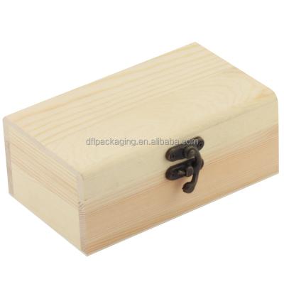 China Small handmade luxury unfinished wooden jewelry box for sale