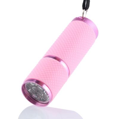 China Rubber Coated Aluminum Portable 9 LED Handy Emergency Small Flashlights Glow In The Dark Flashlight for sale